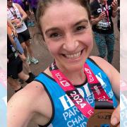 Holly Williams after completing the London Marathon
