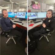 Wrexham university students and NWP switchboard operators Evan Roberts and Matthew Smith (North Wales Police)