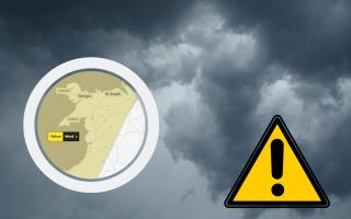 The whole of Denbighshire will be affected by the weather warning on Wednesday, October 2 (Met Office/Canva)