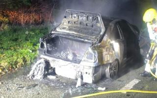 The vehicle which caught fire