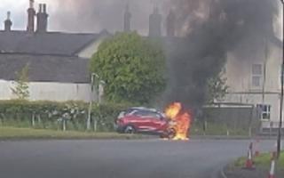 The car fire on St Asaph roundabout